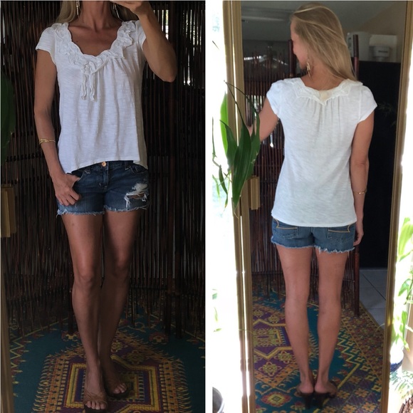 Anthropologie white short sleeve swing tee - Picture 1 of 9